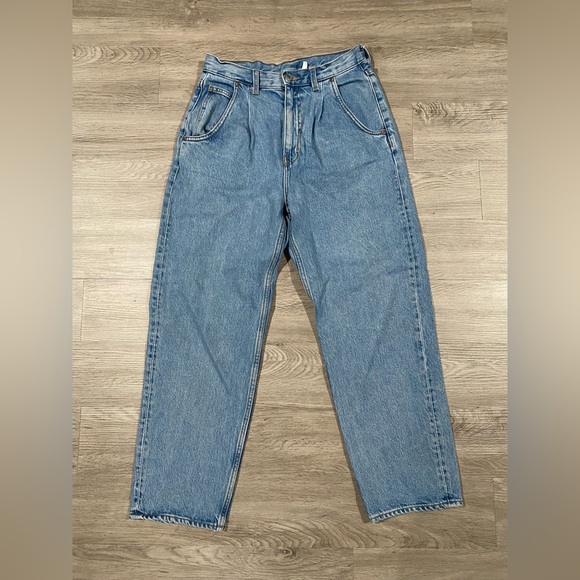 Women's Weekday Frame Pleat Denim Trousers Size 27‎ - Picture 3 of 10